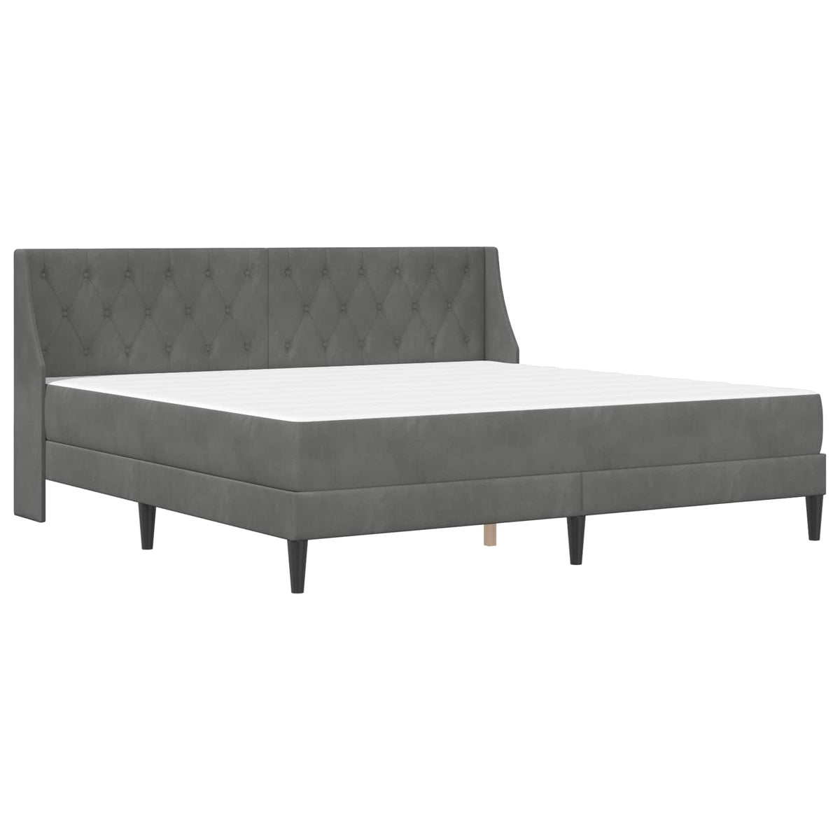 vidaXL Bed Frame with Mattress Dark Grey 180 x 200 cm Velvet 3