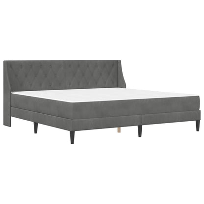 vidaXL Bed Frame with Mattress Dark Grey 180 x 200 cm Velvet 3