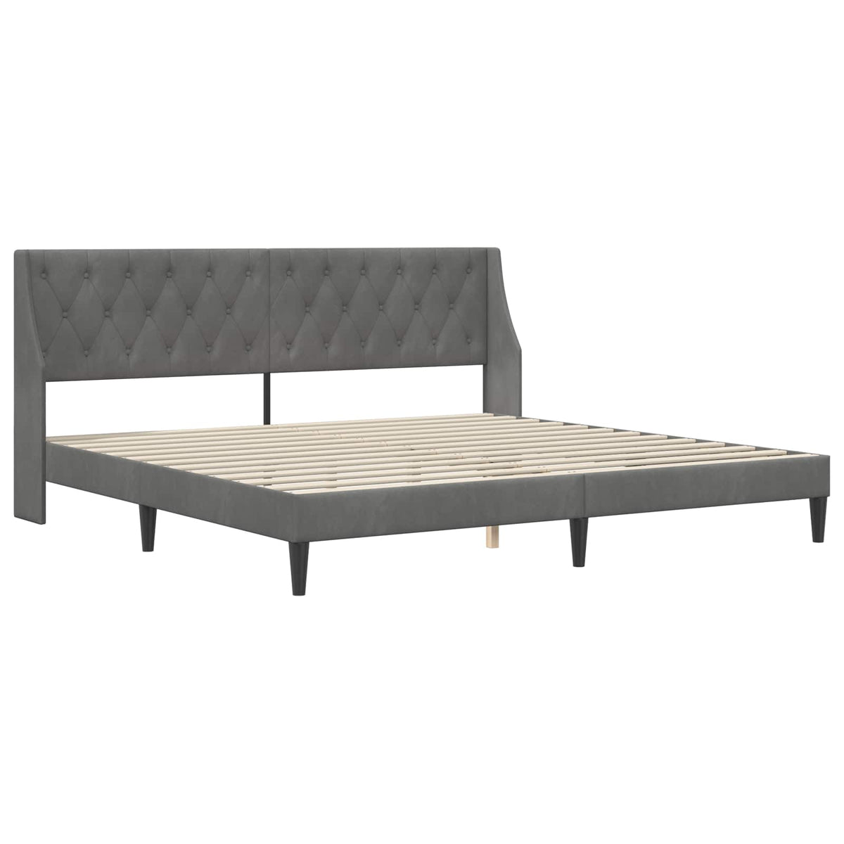 vidaXL Bed Frame with Mattress Dark Grey 180 x 200 cm Velvet 4