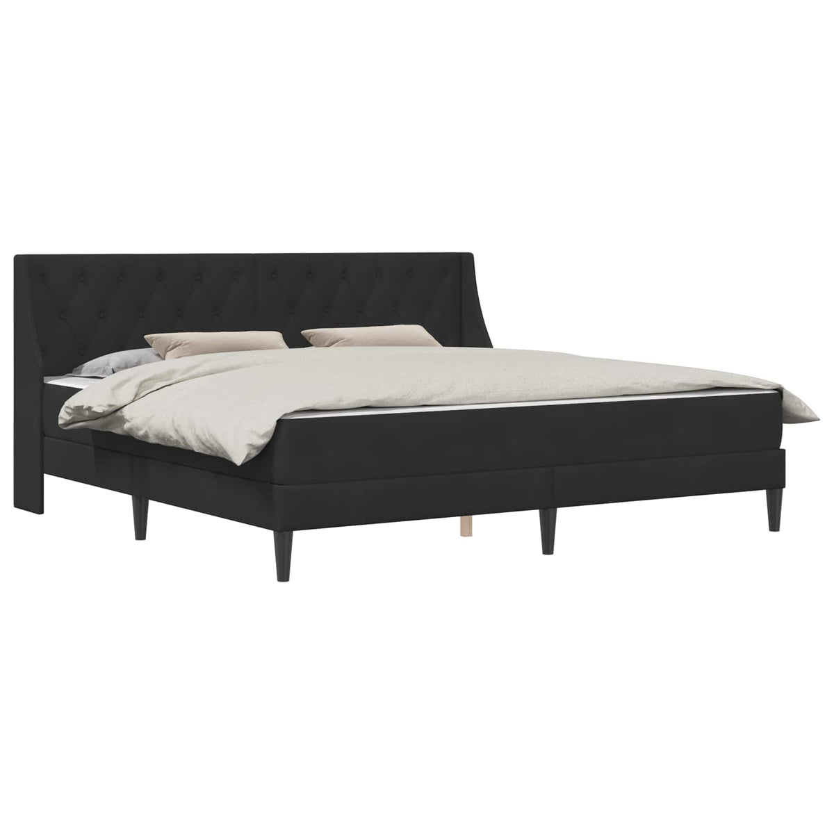 vidaXL Bed Frame with Mattress Black 180 x 200 cm Velvet 2