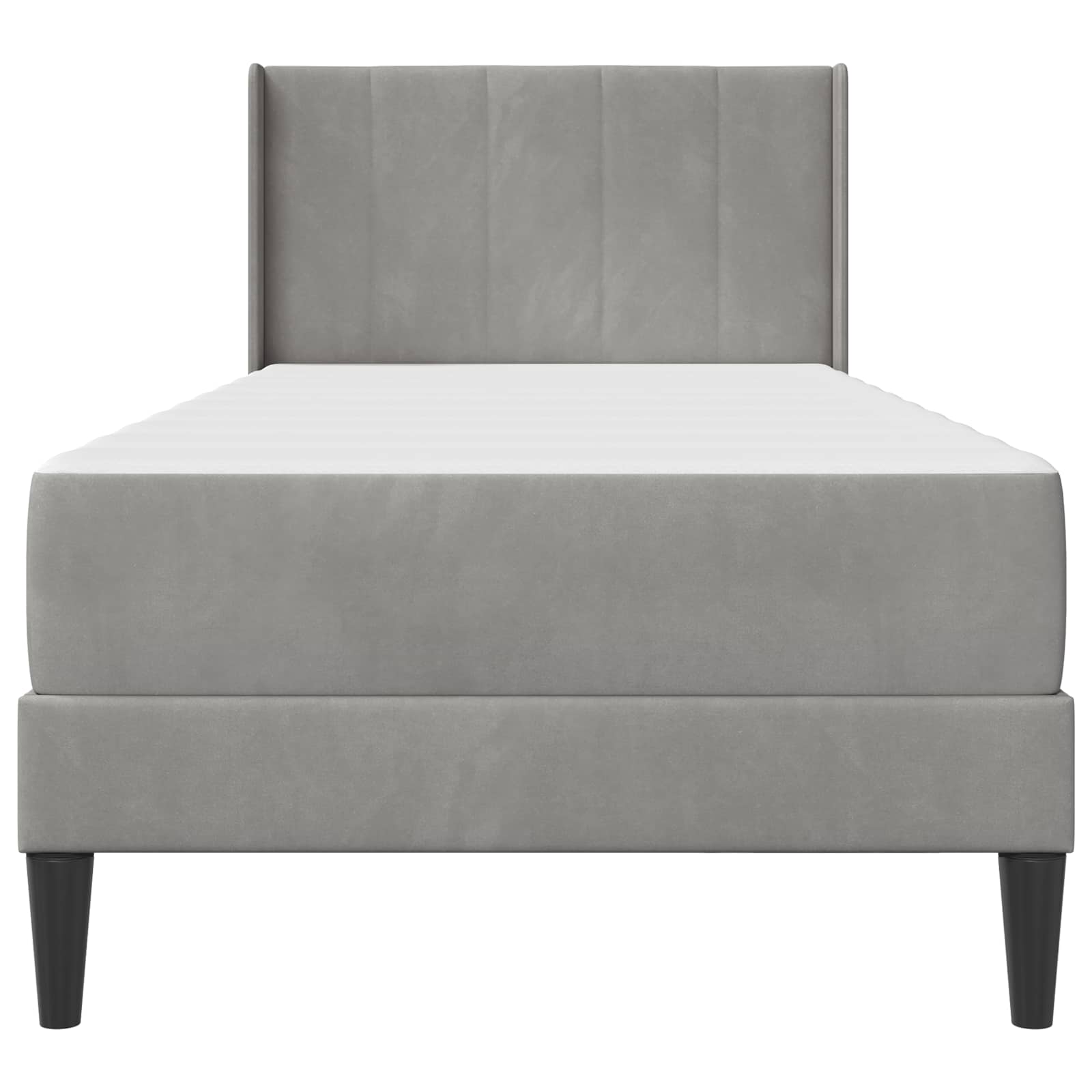 vidaXL Bed Frame with Mattress Light Grey 90 x 190 cm Velvet 6