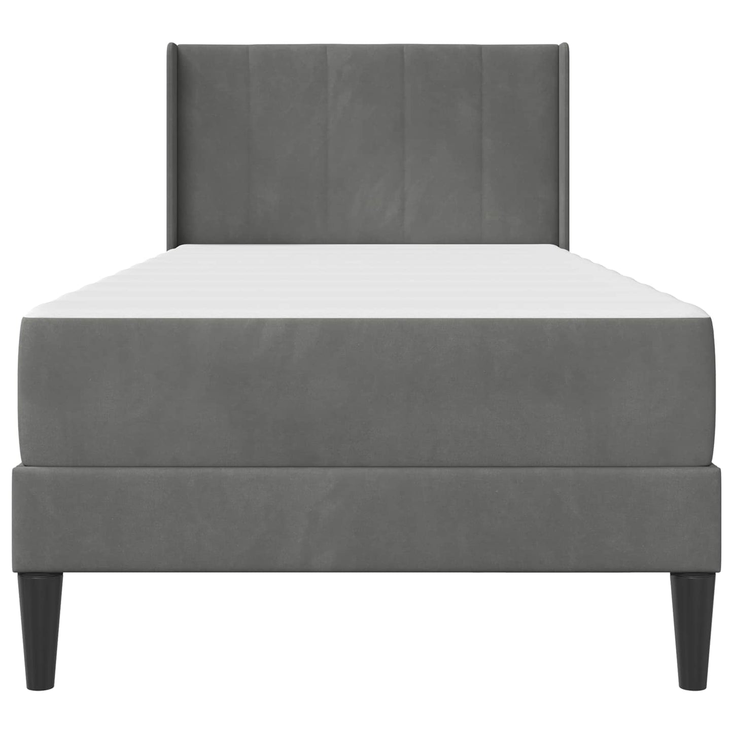 vidaXL Bed Frame with Mattress Dark Grey 90 x 190 cm Velvet 6