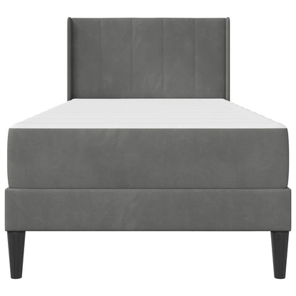 vidaXL Bed Frame with Mattress Dark Grey 90 x 190 cm Velvet 6