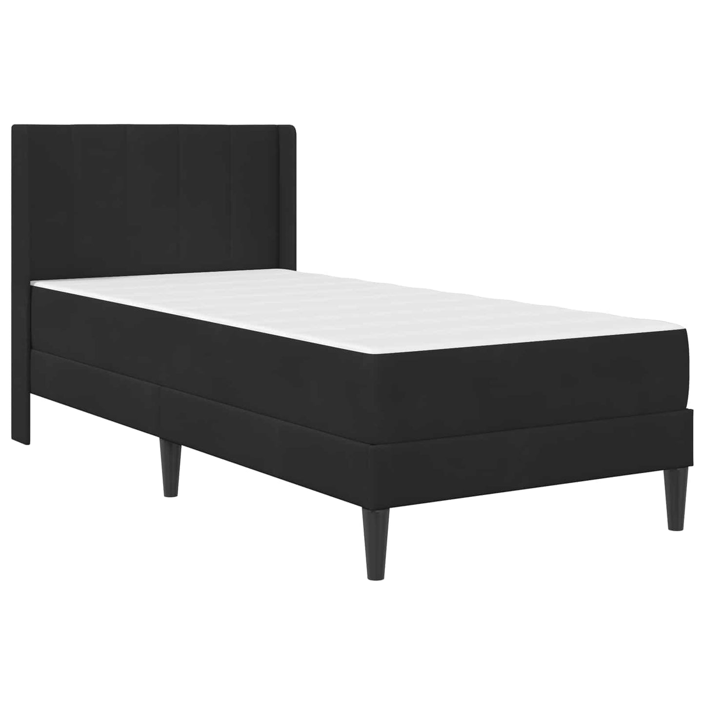 vidaXL Bed Frame with Mattress with Headboard Black 90 x 190 cm Velvet 3