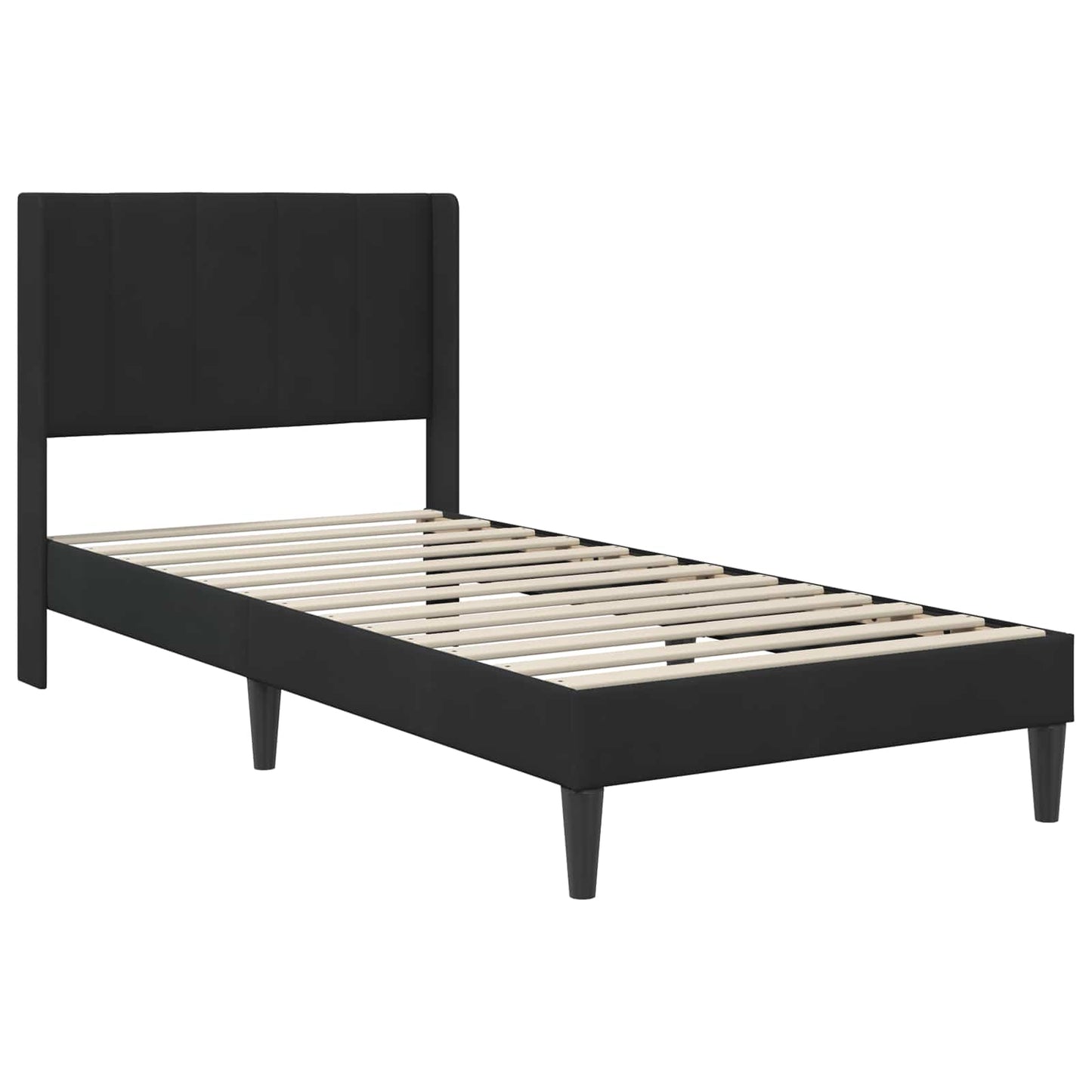 vidaXL Bed Frame with Mattress with Headboard Black 90 x 190 cm Velvet 4