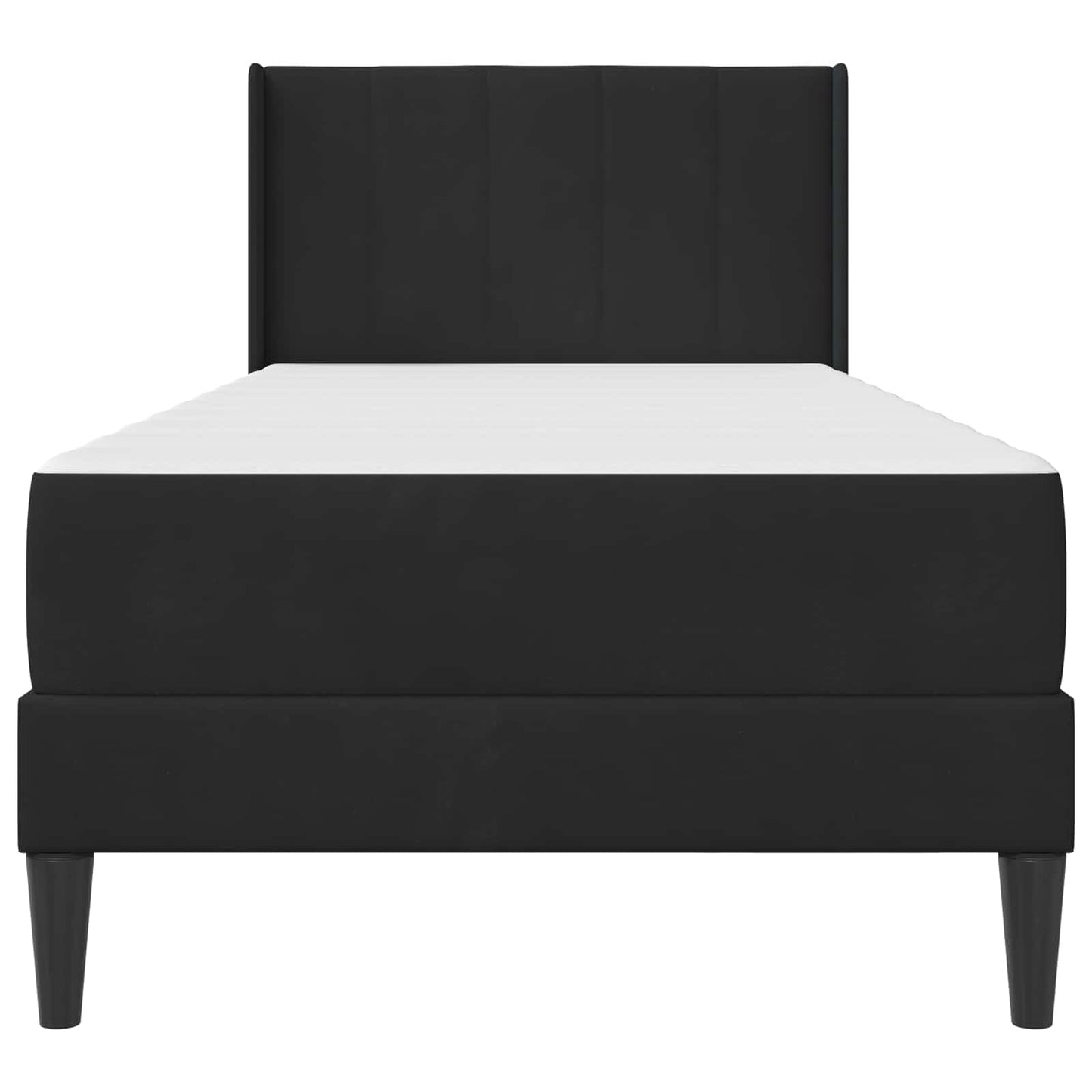 vidaXL Bed Frame with Mattress with Headboard Black 90 x 190 cm Velvet 6