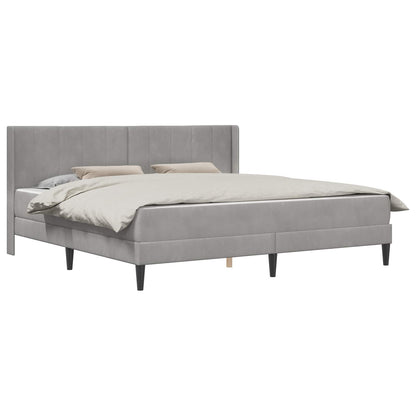 vidaXL Bed Frame with Mattress Light Grey 180 x 200 cm Velvet 2
