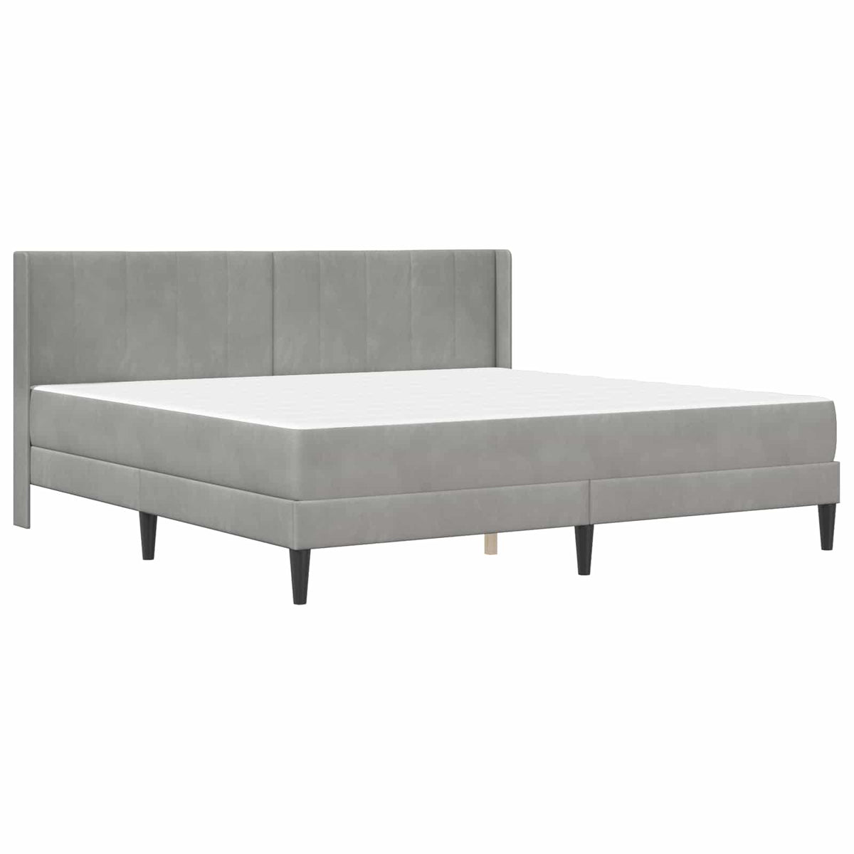 vidaXL Bed Frame with Mattress Light Grey 180 x 200 cm Velvet 3