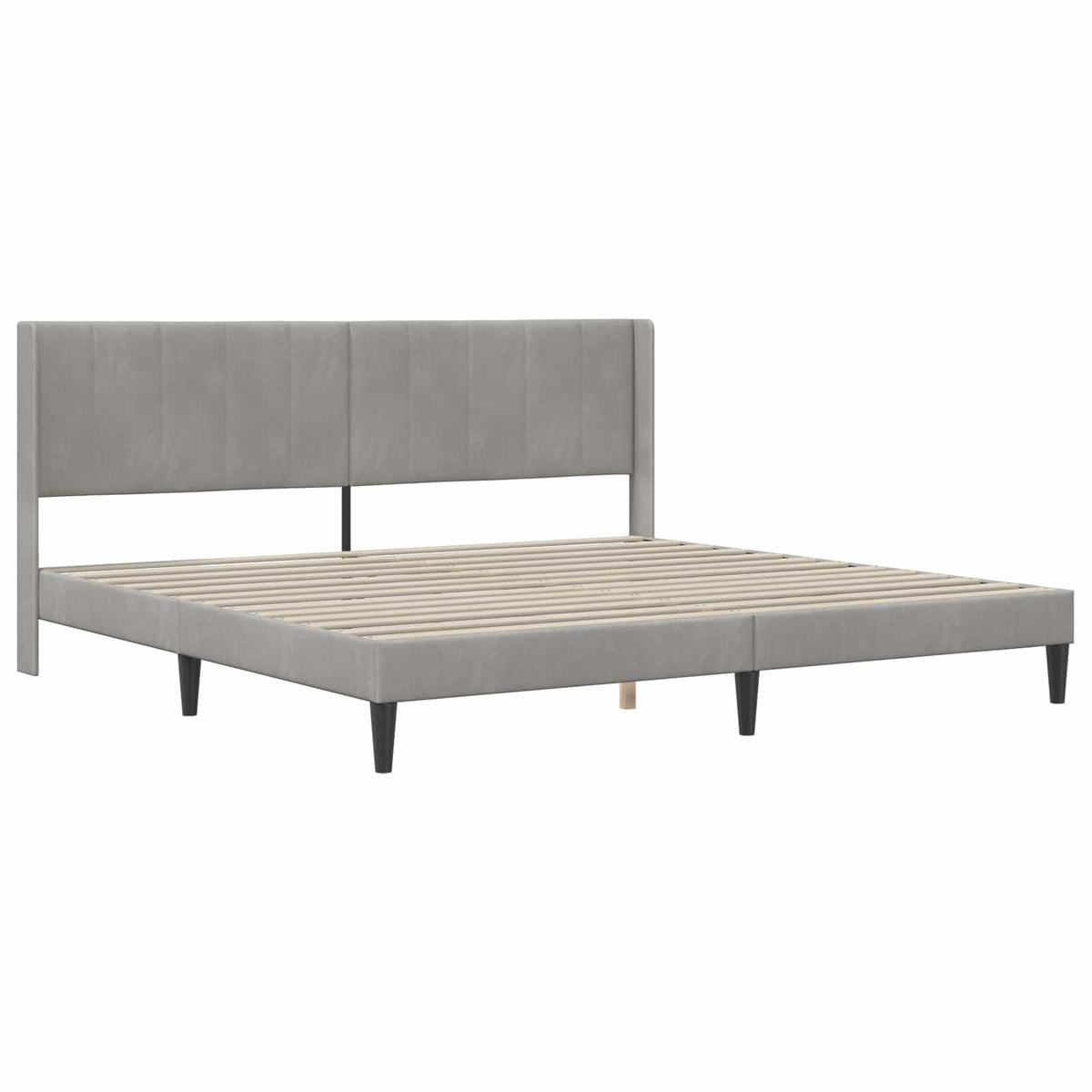 vidaXL Bed Frame with Mattress Light Grey 180 x 200 cm Velvet 4