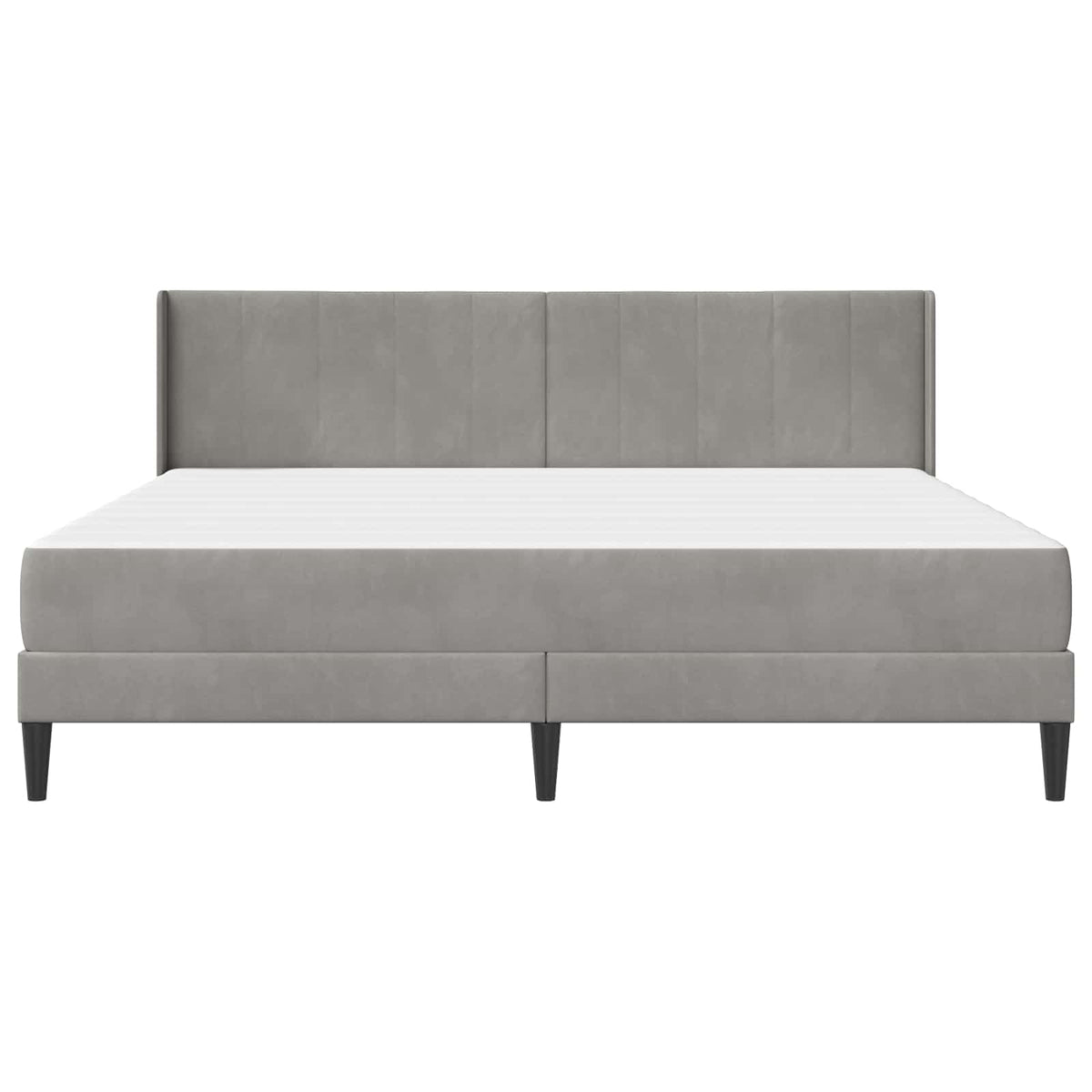 vidaXL Bed Frame with Mattress Light Grey 180 x 200 cm Velvet 6