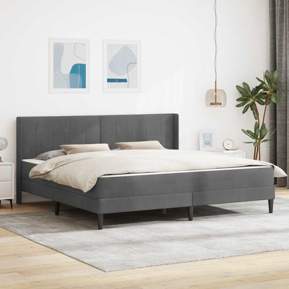 vidaXL Bed Frame with Mattress Dark Grey 180 x 200 cm Velvet 1