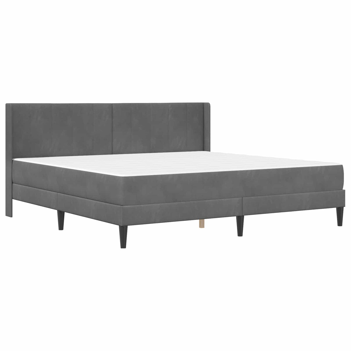 vidaXL Bed Frame with Mattress Dark Grey 180 x 200 cm Velvet 3