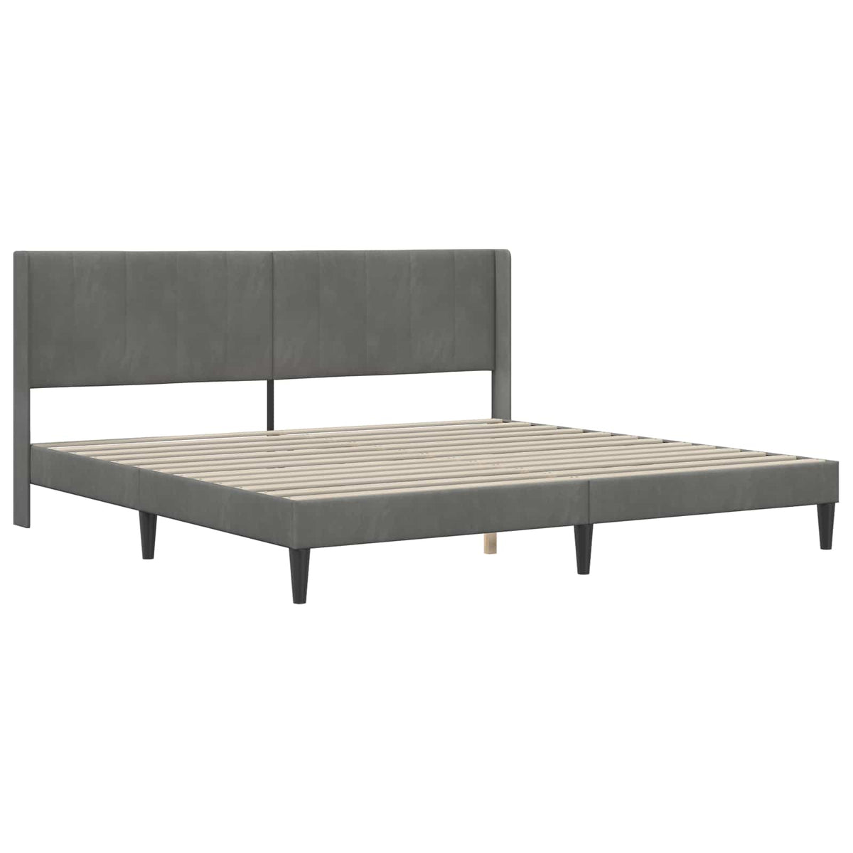vidaXL Bed Frame with Mattress Dark Grey 180 x 200 cm Velvet 4