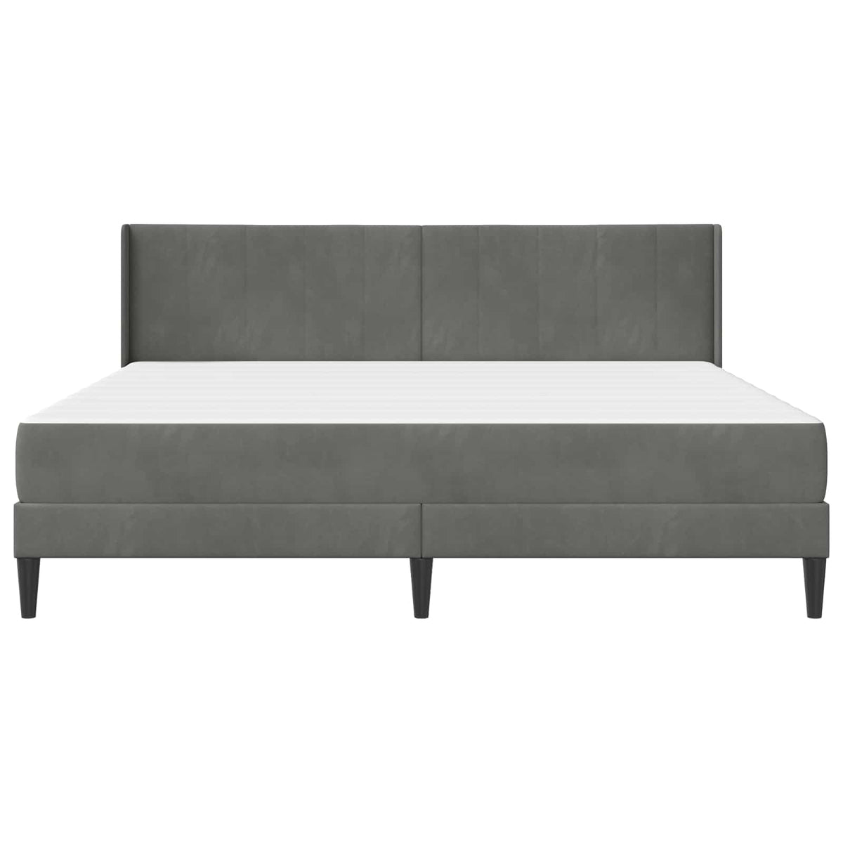 vidaXL Bed Frame with Mattress Dark Grey 180 x 200 cm Velvet 6