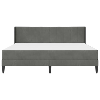 vidaXL Bed Frame with Mattress Dark Grey 180 x 200 cm Velvet 6