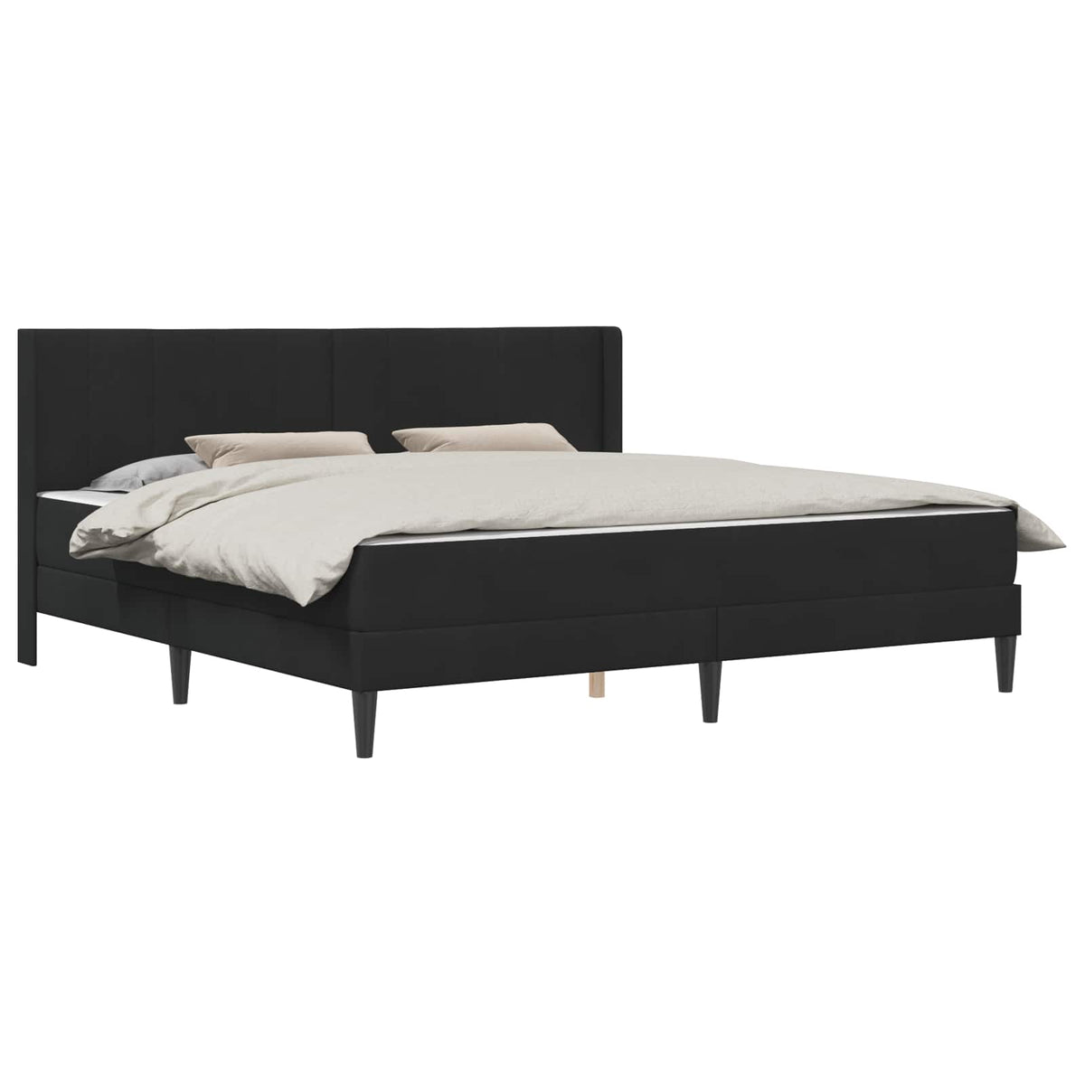 vidaXL Bed Frame with Mattress Black 180 x 200 cm Velvet 2