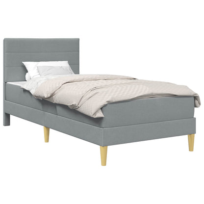 vidaXL Bed Frame with Mattress Light Grey 90 x 190 cm Fabric 2