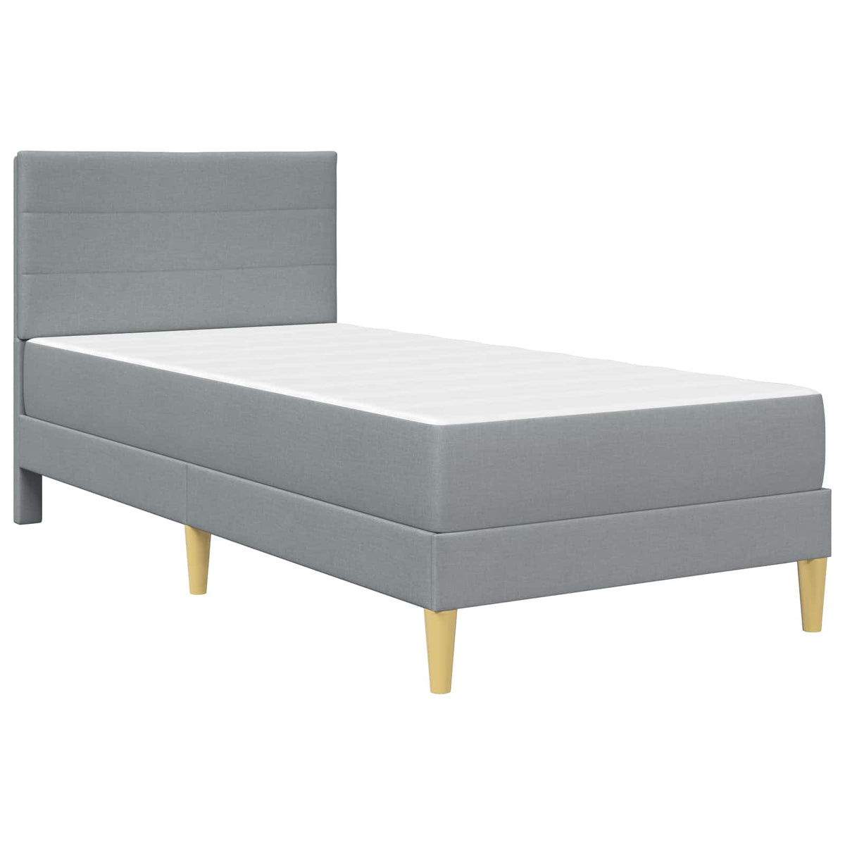 vidaXL Bed Frame with Mattress Light Grey 90 x 190 cm Fabric 3