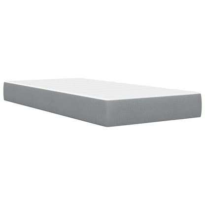 vidaXL Bed Frame with Mattress Light Grey 90 x 190 cm Fabric 5