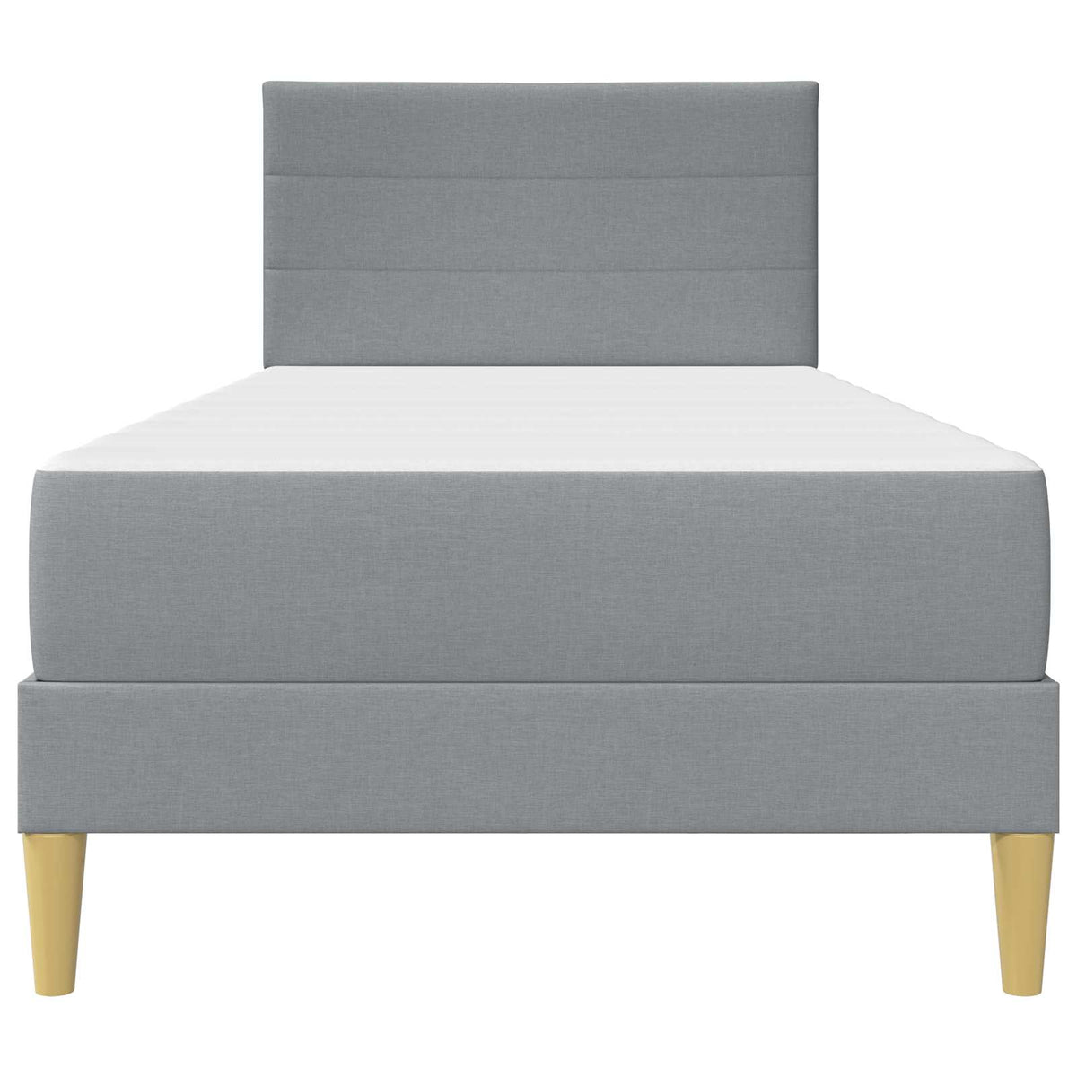 vidaXL Bed Frame with Mattress Light Grey 90 x 190 cm Fabric 6
