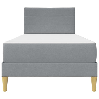 vidaXL Bed Frame with Mattress Light Grey 90 x 190 cm Fabric 6