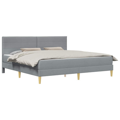 vidaXL Bed Frame with Mattress Light Grey 180 x 200 cm Fabric 2