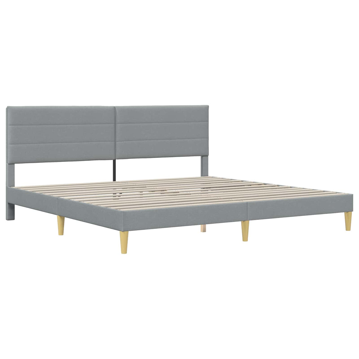 vidaXL Bed Frame with Mattress Light Grey 180 x 200 cm Fabric 4