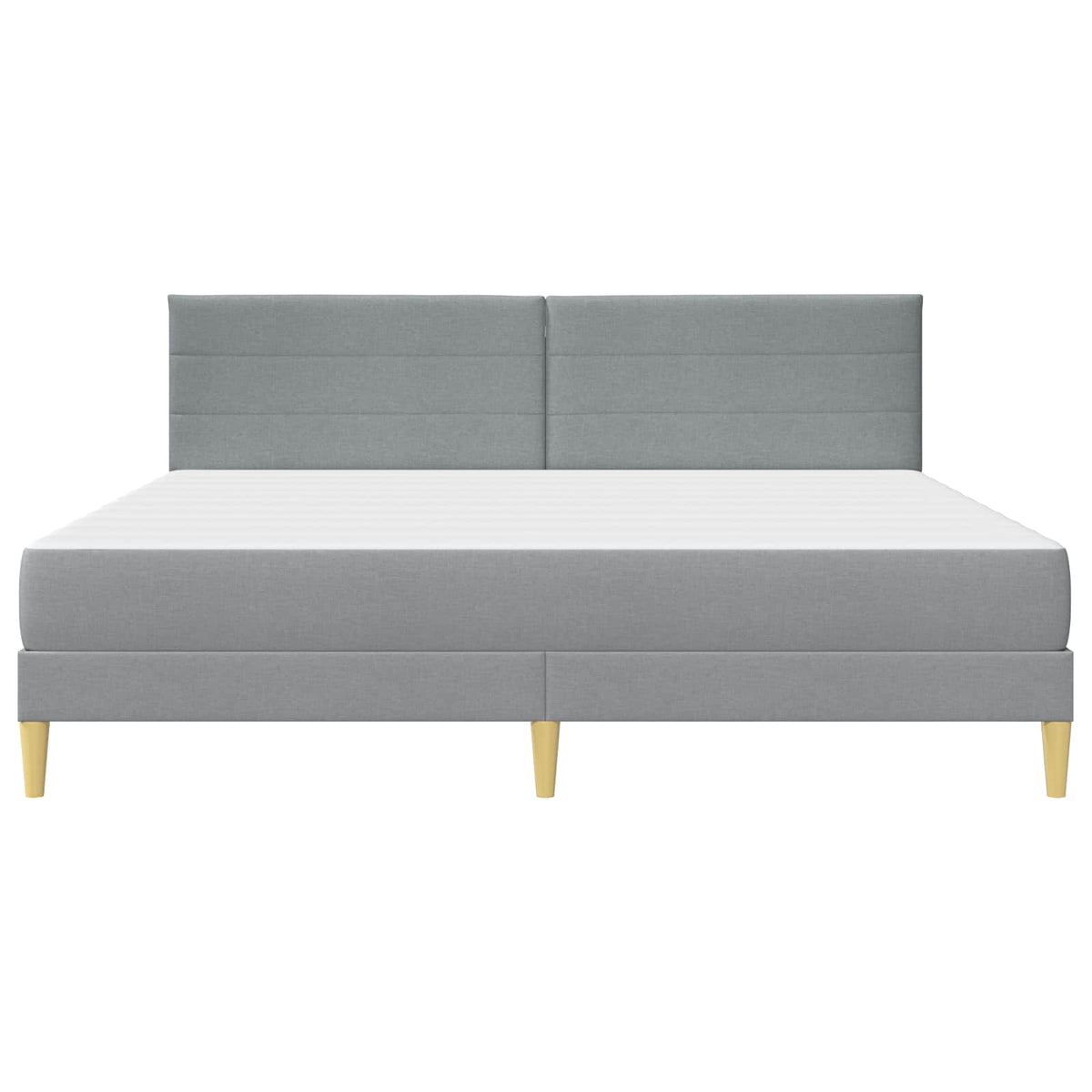 vidaXL Bed Frame with Mattress Light Grey 180 x 200 cm Fabric 6