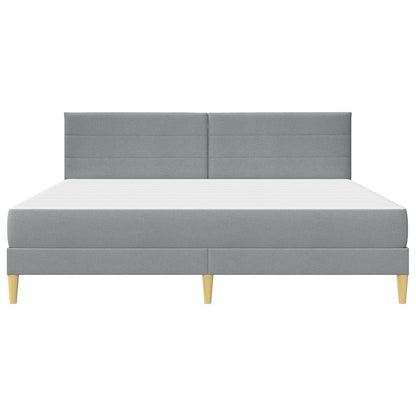 vidaXL Bed Frame with Mattress Light Grey 180 x 200 cm Fabric 6