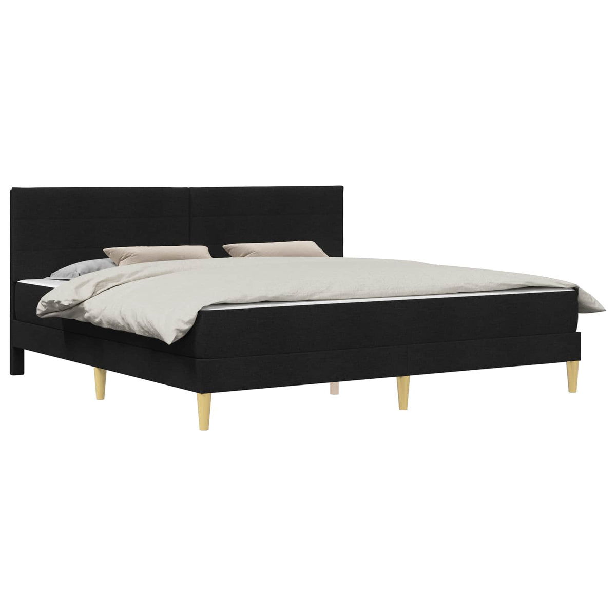 vidaXL Bed Frame with Mattress Black 180 x 200 cm Fabric 2