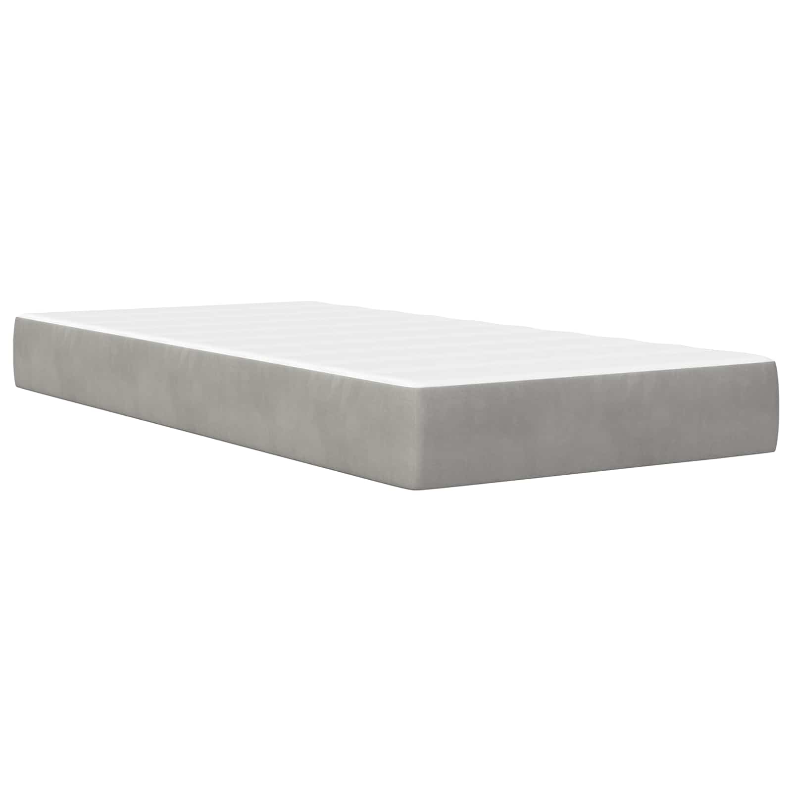 vidaXL Bed Frame with Mattress Light Grey 90 x 190 cm Velvet 5