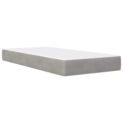vidaXL Bed Frame with Mattress Light Grey 90 x 190 cm Velvet 5