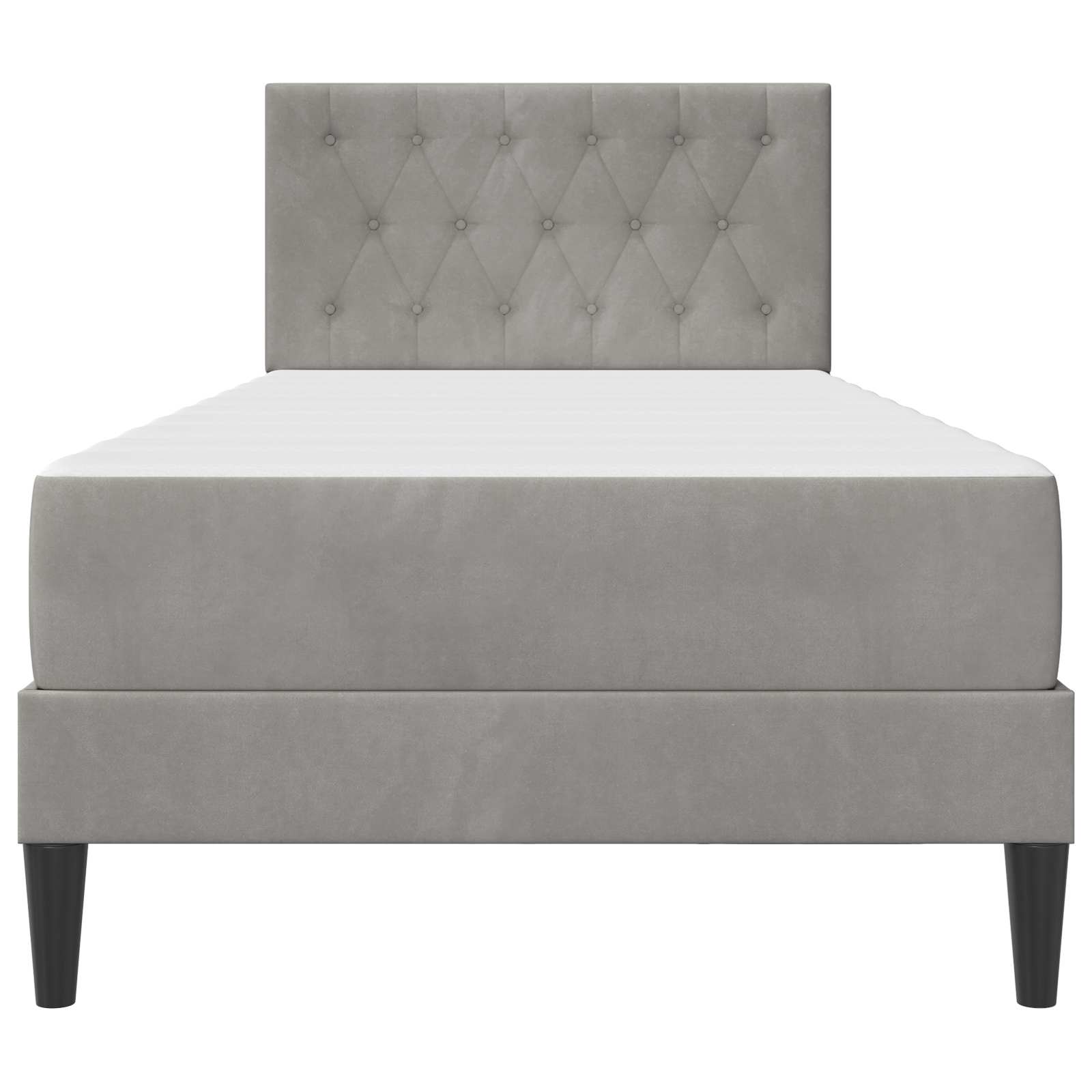 vidaXL Bed Frame with Mattress Light Grey 90 x 190 cm Velvet 6