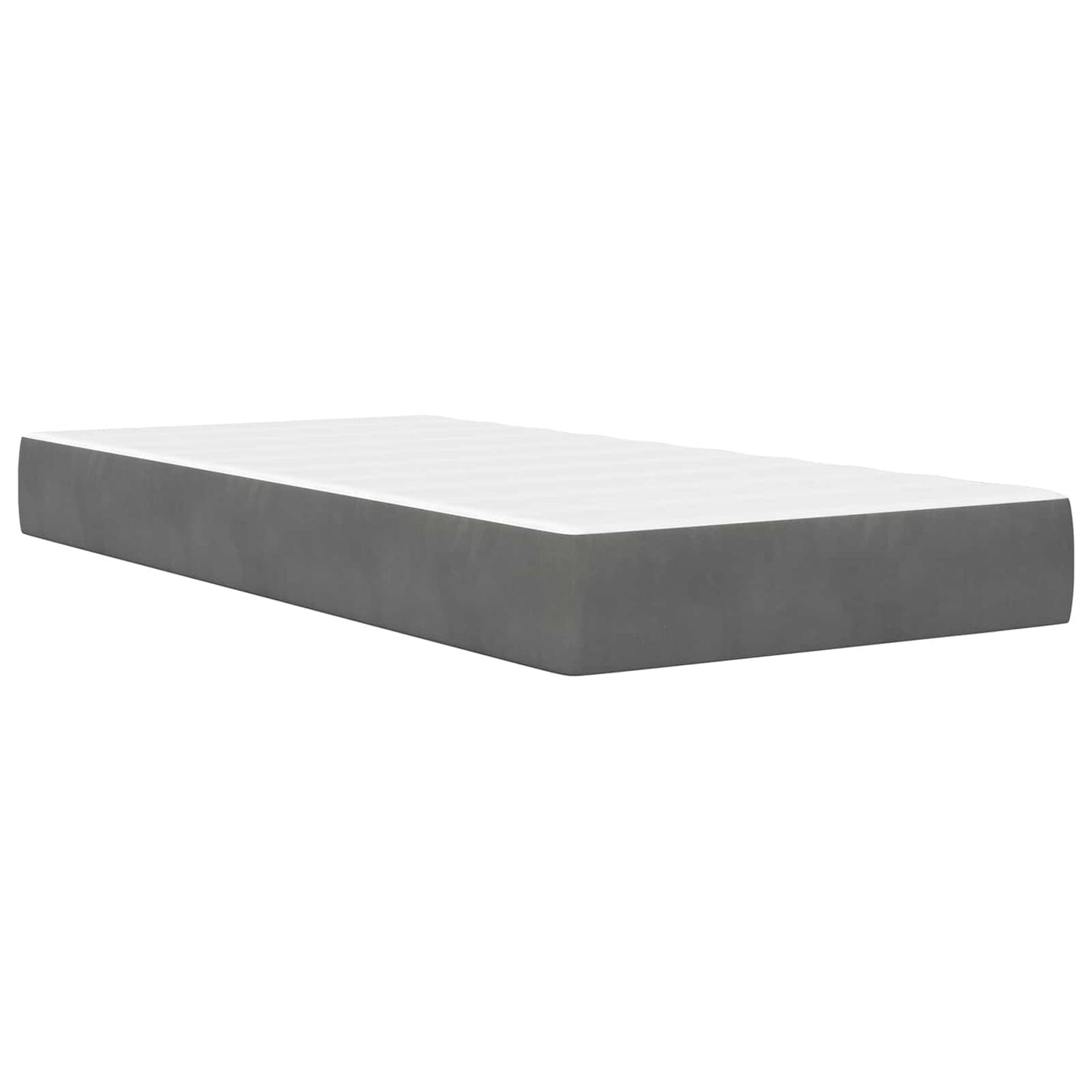 vidaXL Bed Frame with Mattress Dark Grey 90 x 190 cm Velvet 5