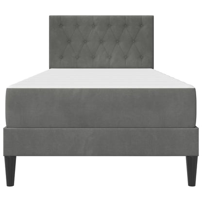 vidaXL Bed Frame with Mattress Dark Grey 90 x 190 cm Velvet 6