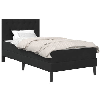 vidaXL Bed Frame with Mattress with Headboard Black 90 x 190 cm Velvet 2