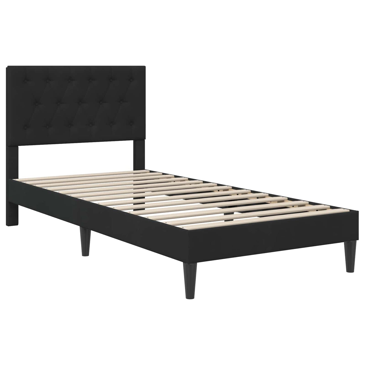 vidaXL Bed Frame with Mattress with Headboard Black 90 x 190 cm Velvet 4