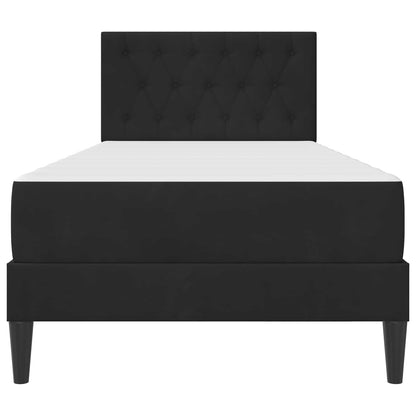 vidaXL Bed Frame with Mattress with Headboard Black 90 x 190 cm Velvet 6