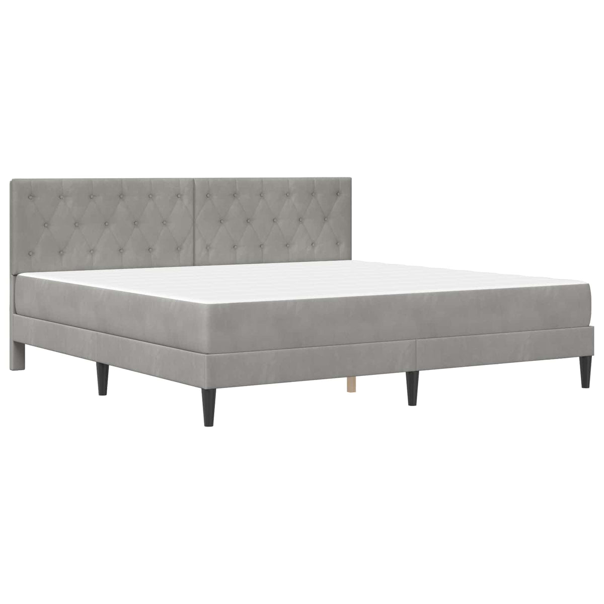 vidaXL Bed Frame with Mattress Light Grey 180 x 200 cm Velvet 3