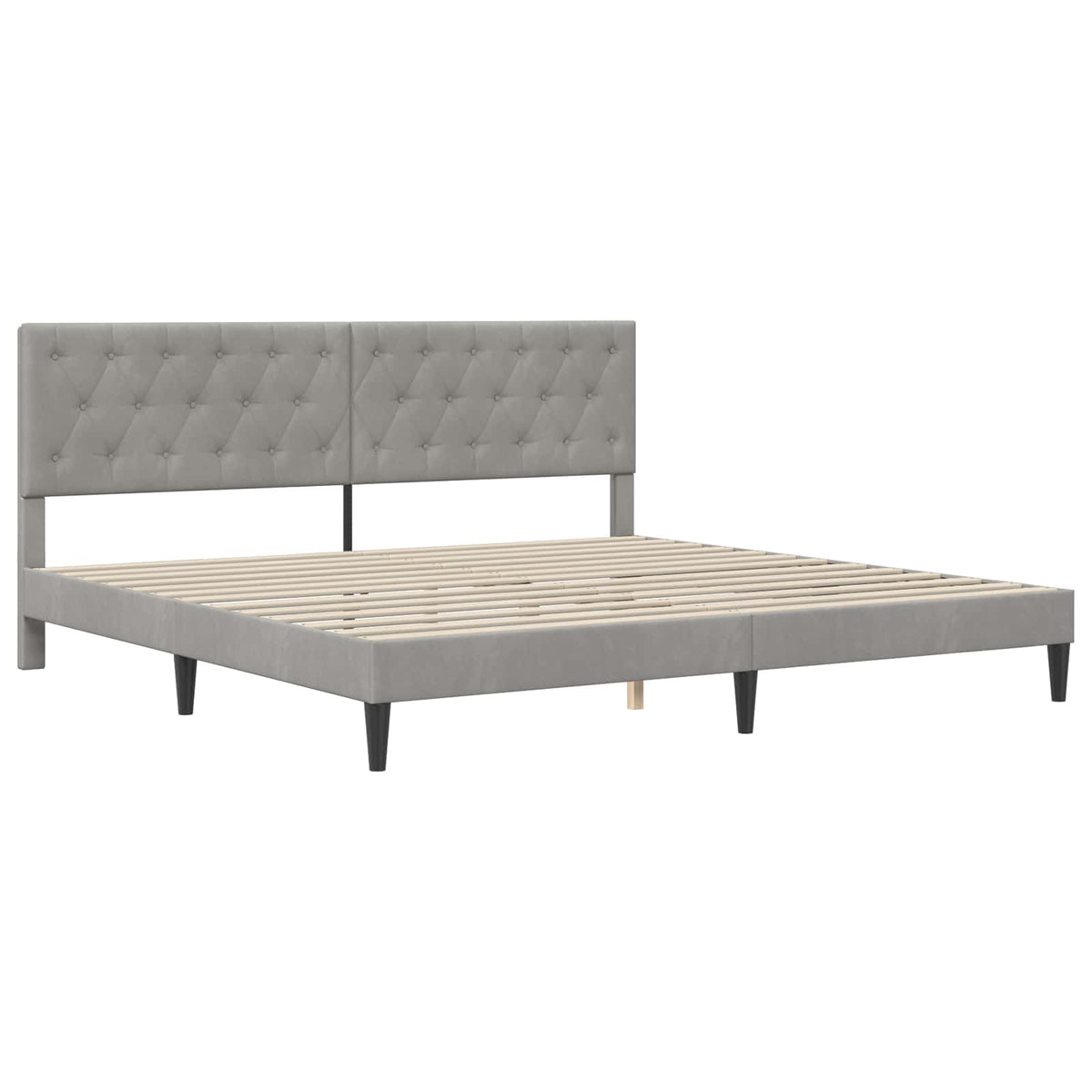 vidaXL Bed Frame with Mattress Light Grey 180 x 200 cm Velvet 4