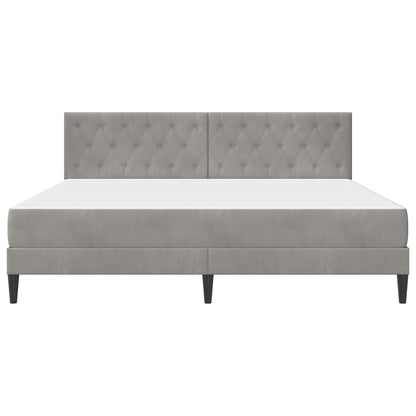 vidaXL Bed Frame with Mattress Light Grey 180 x 200 cm Velvet 6