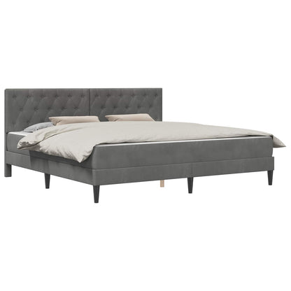 vidaXL Bed Frame with Mattress Dark Grey 180 x 200 cm Velvet 2