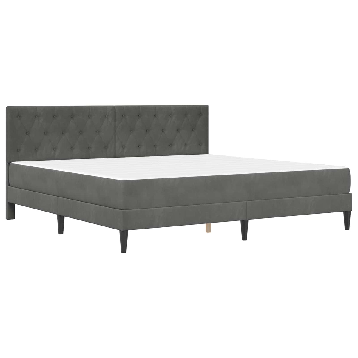 vidaXL Bed Frame with Mattress Dark Grey 180 x 200 cm Velvet 3