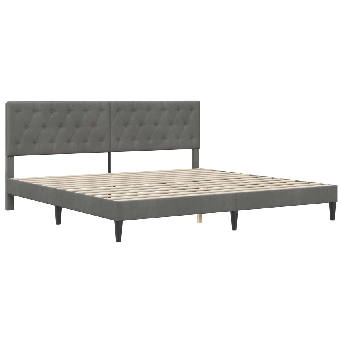 vidaXL Bed Frame with Mattress Dark Grey 180 x 200 cm Velvet 4