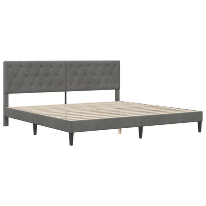 vidaXL Bed Frame with Mattress Dark Grey 180 x 200 cm Velvet 4