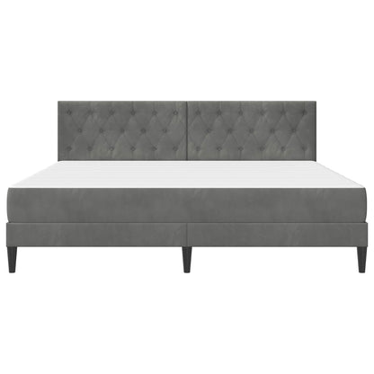 vidaXL Bed Frame with Mattress Dark Grey 180 x 200 cm Velvet 6