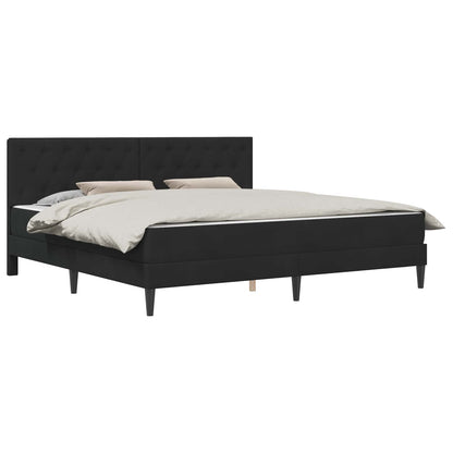 vidaXL Bed Frame with Mattress Black 180 x 200 cm Velvet 2
