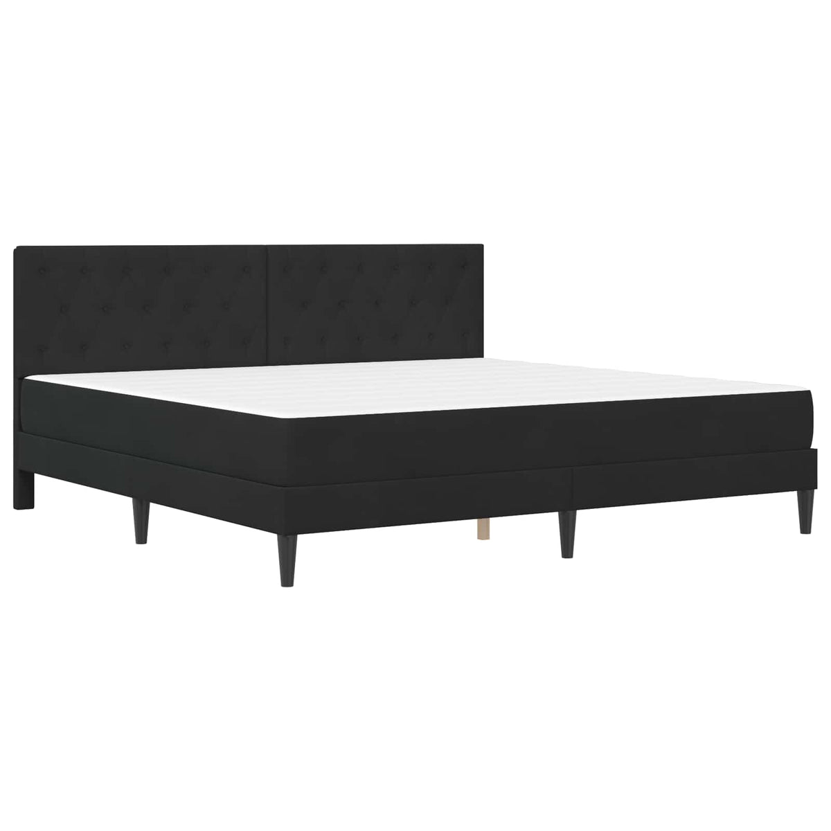 vidaXL Bed Frame with Mattress Black 180 x 200 cm Velvet 3