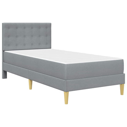 vidaXL Bed Frame with Mattress Light Grey 90 x 190 cm Fabric 3