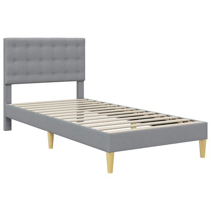 vidaXL Bed Frame with Mattress Light Grey 90 x 190 cm Fabric 4